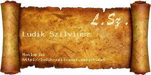Ludik Szilviusz névjegykártya